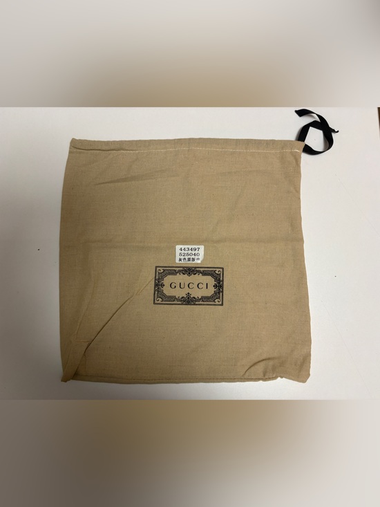 Gucci Other - Gucci Beige Canvas Drawstring Storage Pouch with Black Ribbon